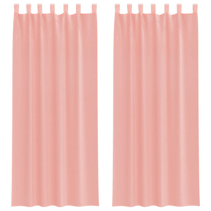 Tende in Voile con Tasche per Aste 2 pz Rosa | homemem39