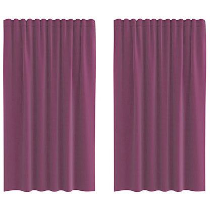 Tende in Voile con Tasche per Aste 2 pz Viola | homemem39