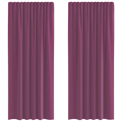 Tende in Voile con Tasche per Aste 2 pz Viola | homemem39