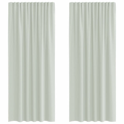 Tende in Voile con Tasche per Aste 2 pz Grigio Chiaro