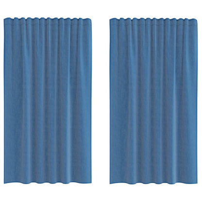 Tende in Voile con Tasche per Aste 2 pz Blu Reale | homemem39