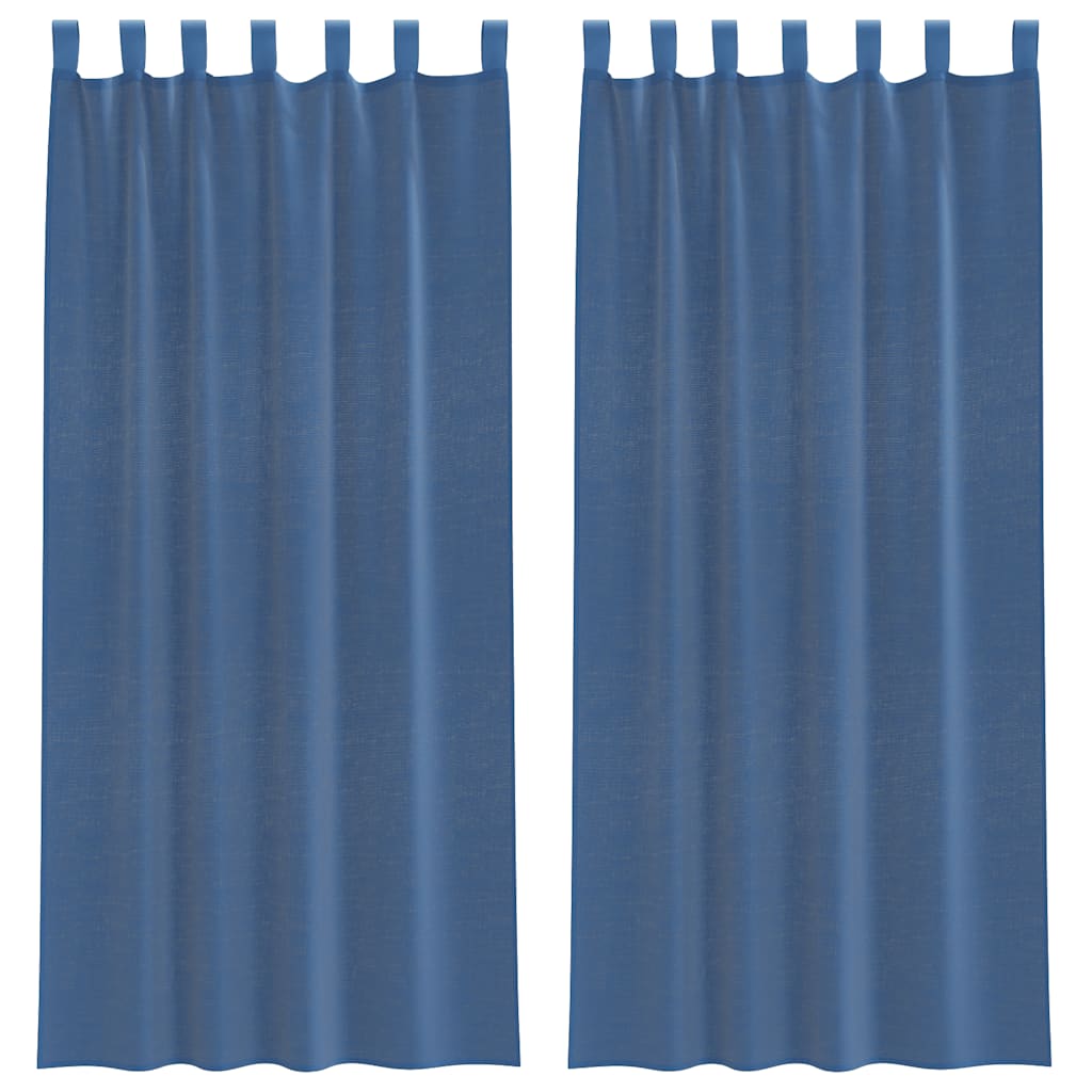 Tende in Voile con Tasche per Aste 2 pz Blu Reale | homemem39