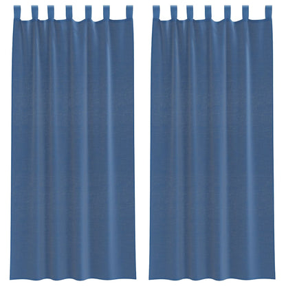 Tende in Voile con Tasche per Aste 2 pz Blu Reale | homemem39