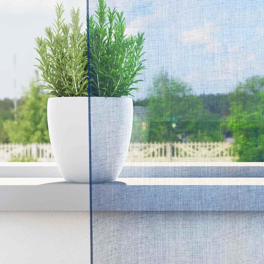 Tende in Voile con Tasche per Aste 2 pz Blu Reale | homemem39