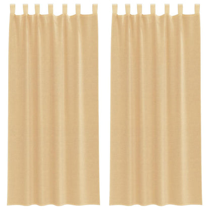 Tende in Voile con Tasche per Aste 2 pz Sabbia | homemem39