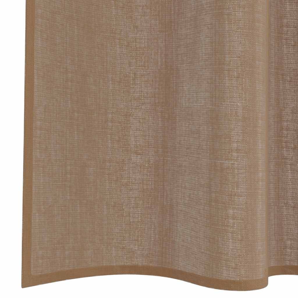 Tende in Voile con Tasche per Aste 2 pz Marrone Chiaro | homemem39