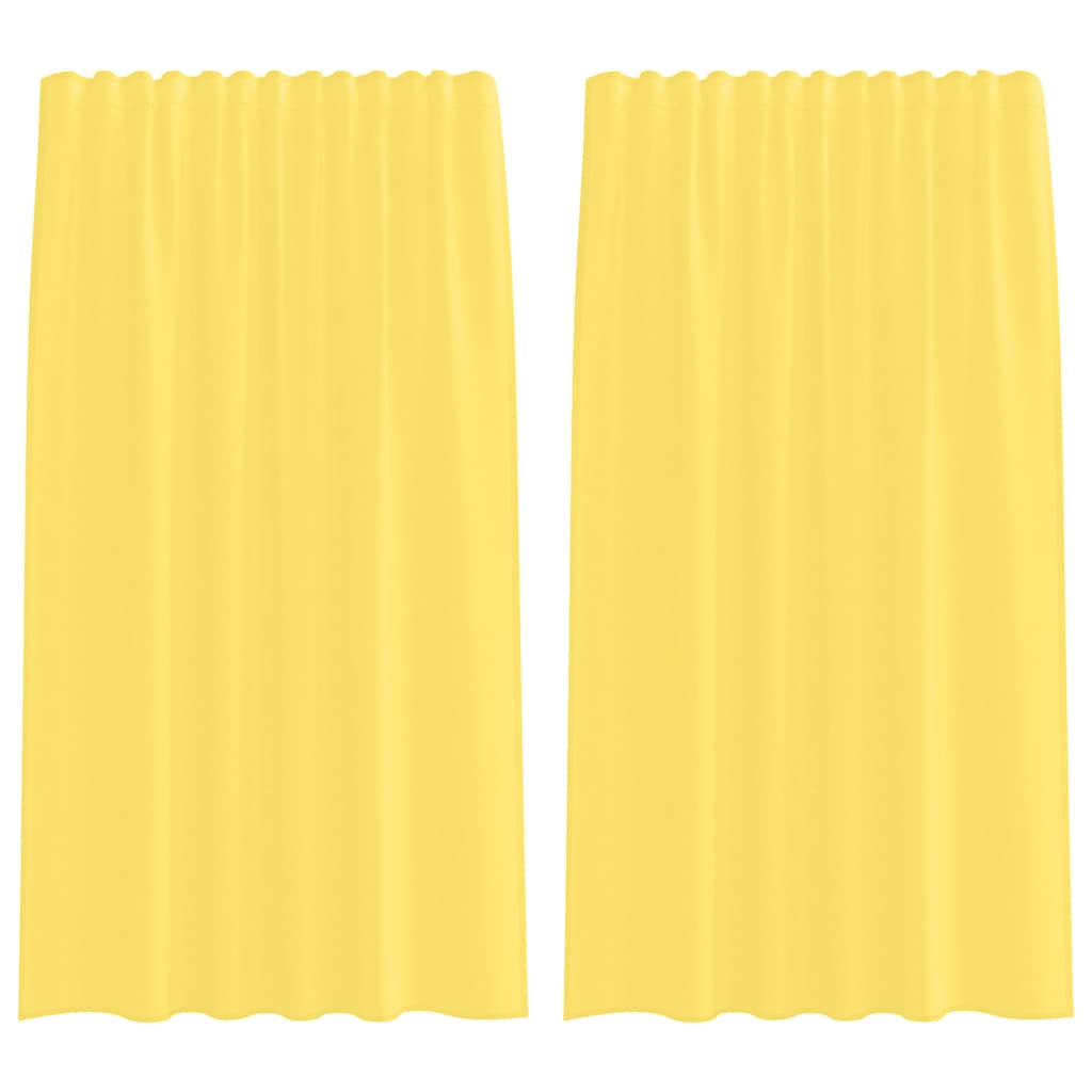 Tende in Voile con Tasche per Aste 2 pz Giallo | homemem39
