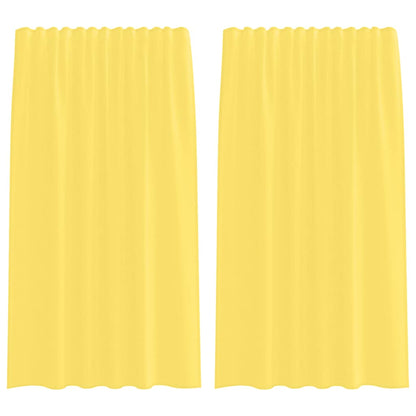 Tende in Voile con Tasche per Aste 2 pz Giallo | homemem39