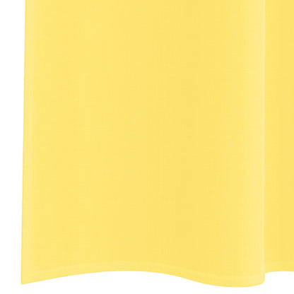 Tende in Voile con Tasche per Aste 2 pz Giallo