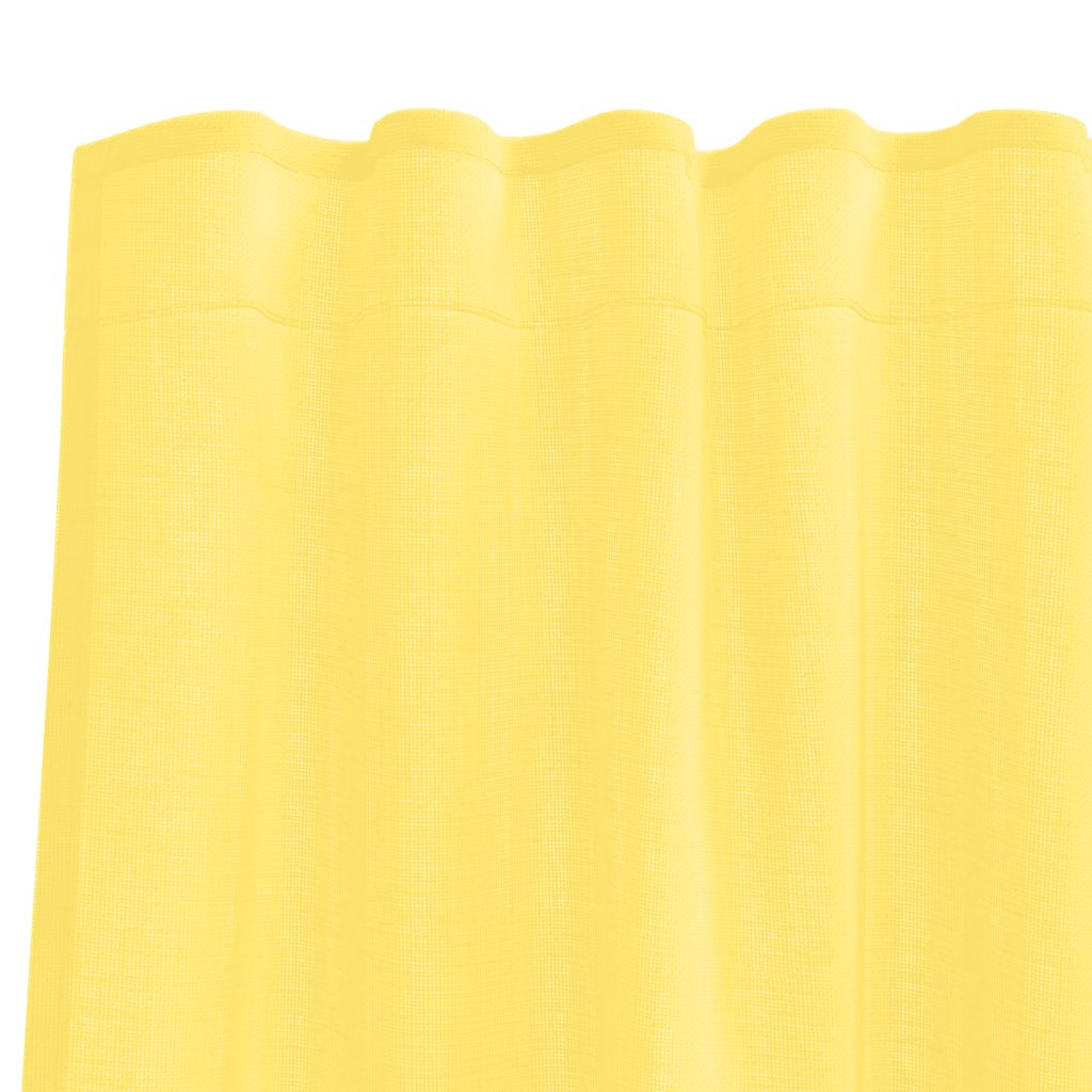 Tende in Voile con Tasche per Aste 2 pz Giallo