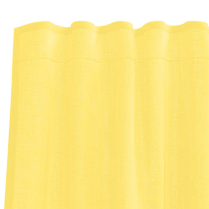 Tende in Voile con Tasche per Aste 2 pz Giallo