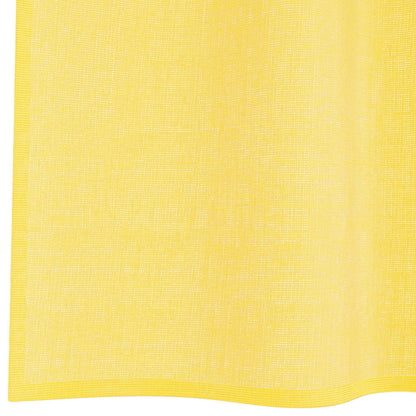 Tende in Voile con Tasche per Aste 2 pz Giallo