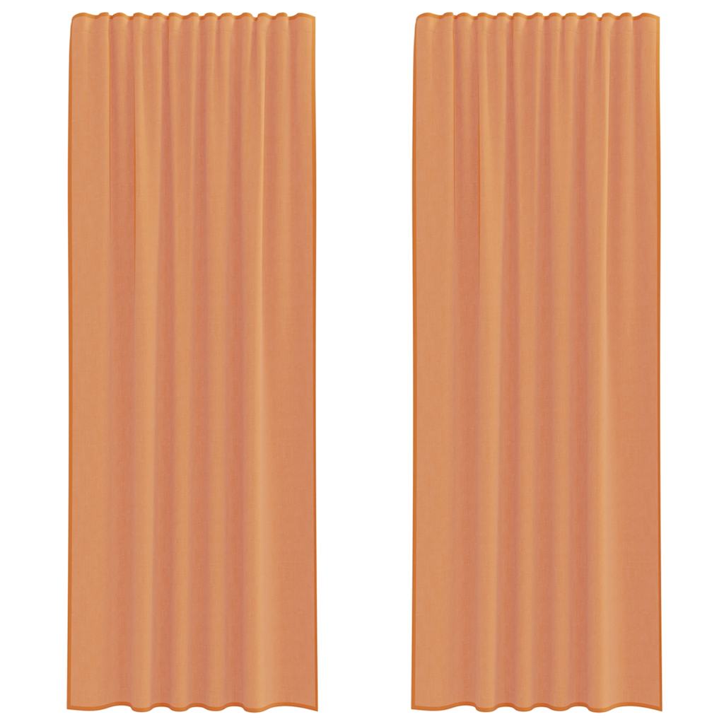 Tende in Voile con Tasche per Aste 2 pz Terracotta