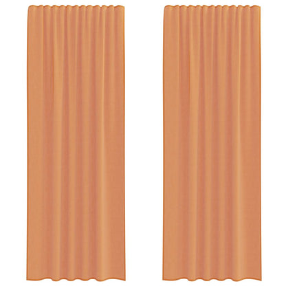 Tende in Voile con Tasche per Aste 2 pz Terracotta