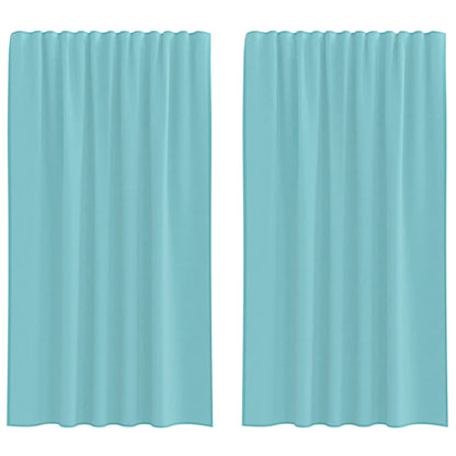 Tende in Voile con Tasche per Aste 2 pz Turchese | homemem39
