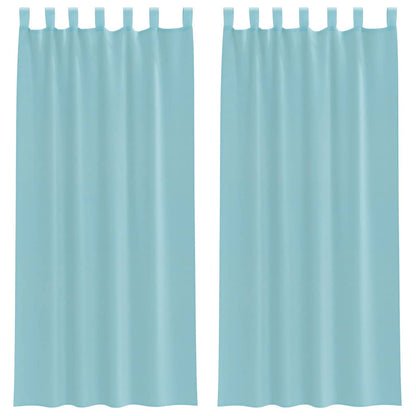 Tende in Voile con Tasche per Aste 2 pz Turchese