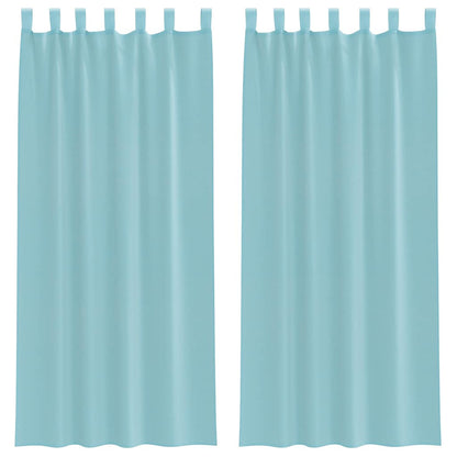 Tende in Voile con Tasche per Aste 2 pz Turchese | homemem39