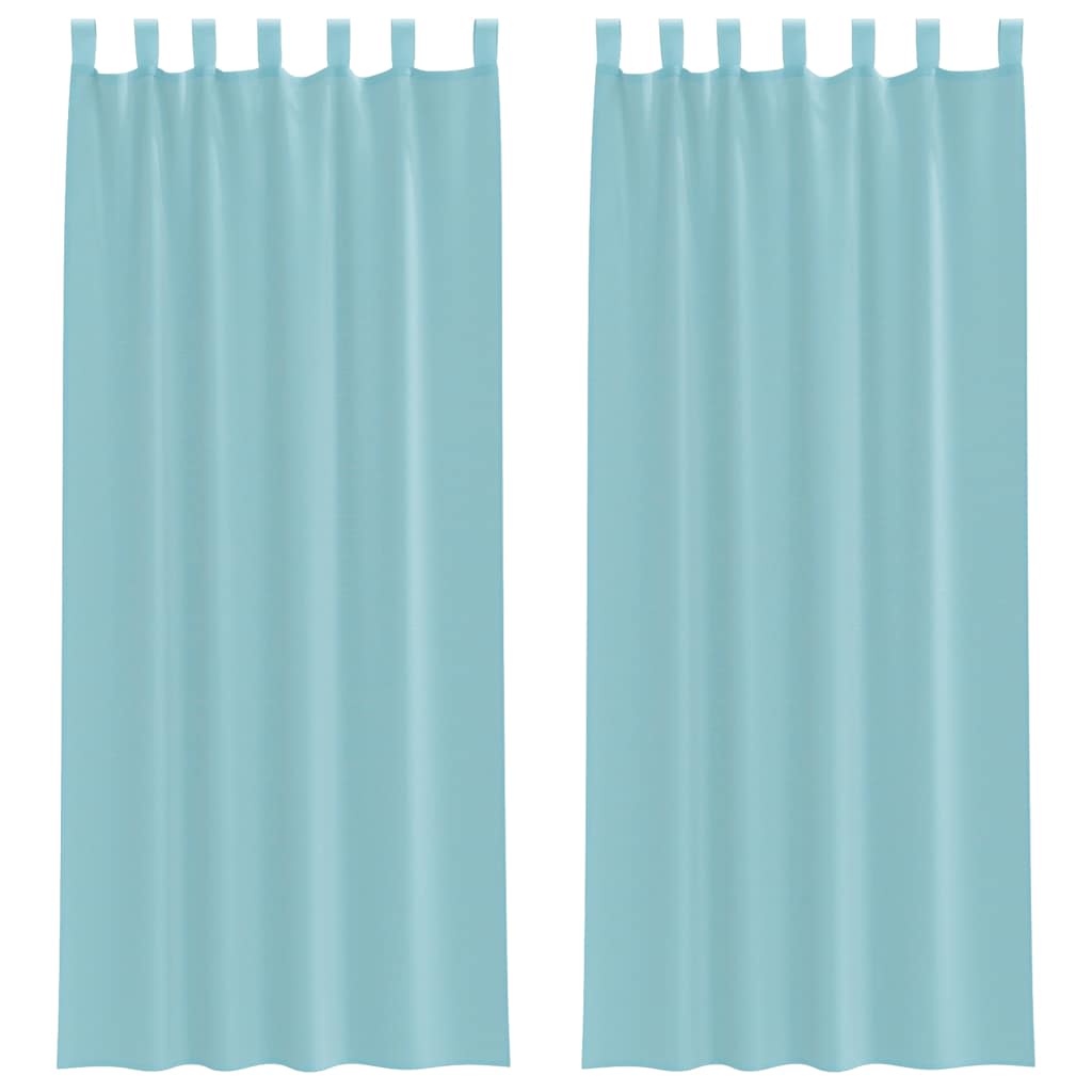 Tende in Voile con Tasche per Aste 2 pz Turchese | homemem39