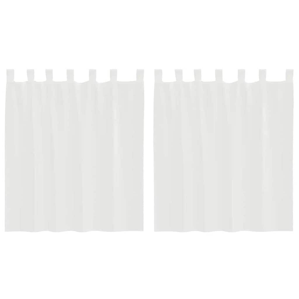 Tende in Voile con Tasche per Aste 2 pz Bianco | homemem39