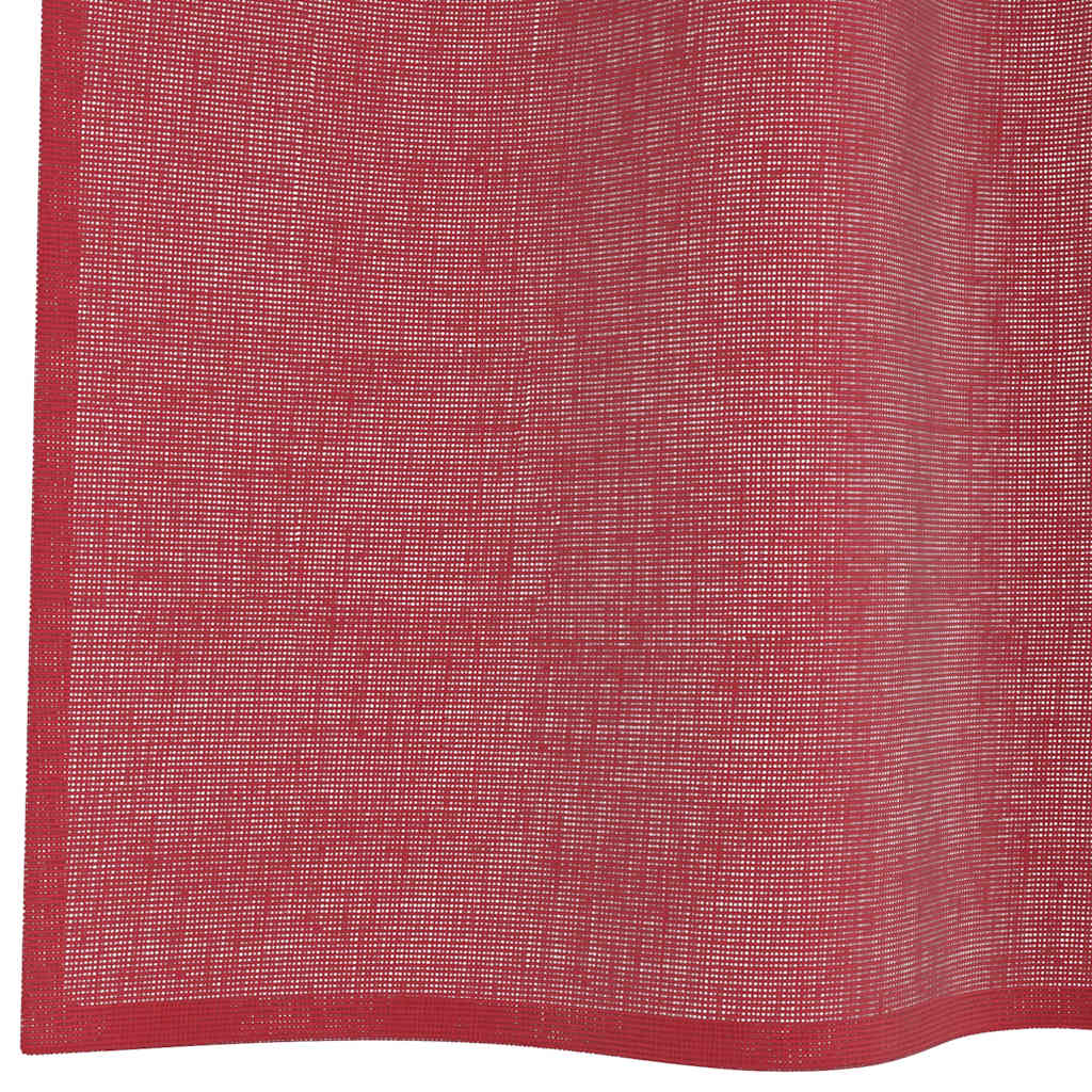Tende in Voile con Tasche per Aste 2 pz Rosso Vino | homemem39