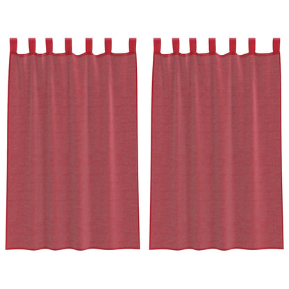 Tende in Voile con Tasche per Aste 2 pz Rosso Vino | homemem39
