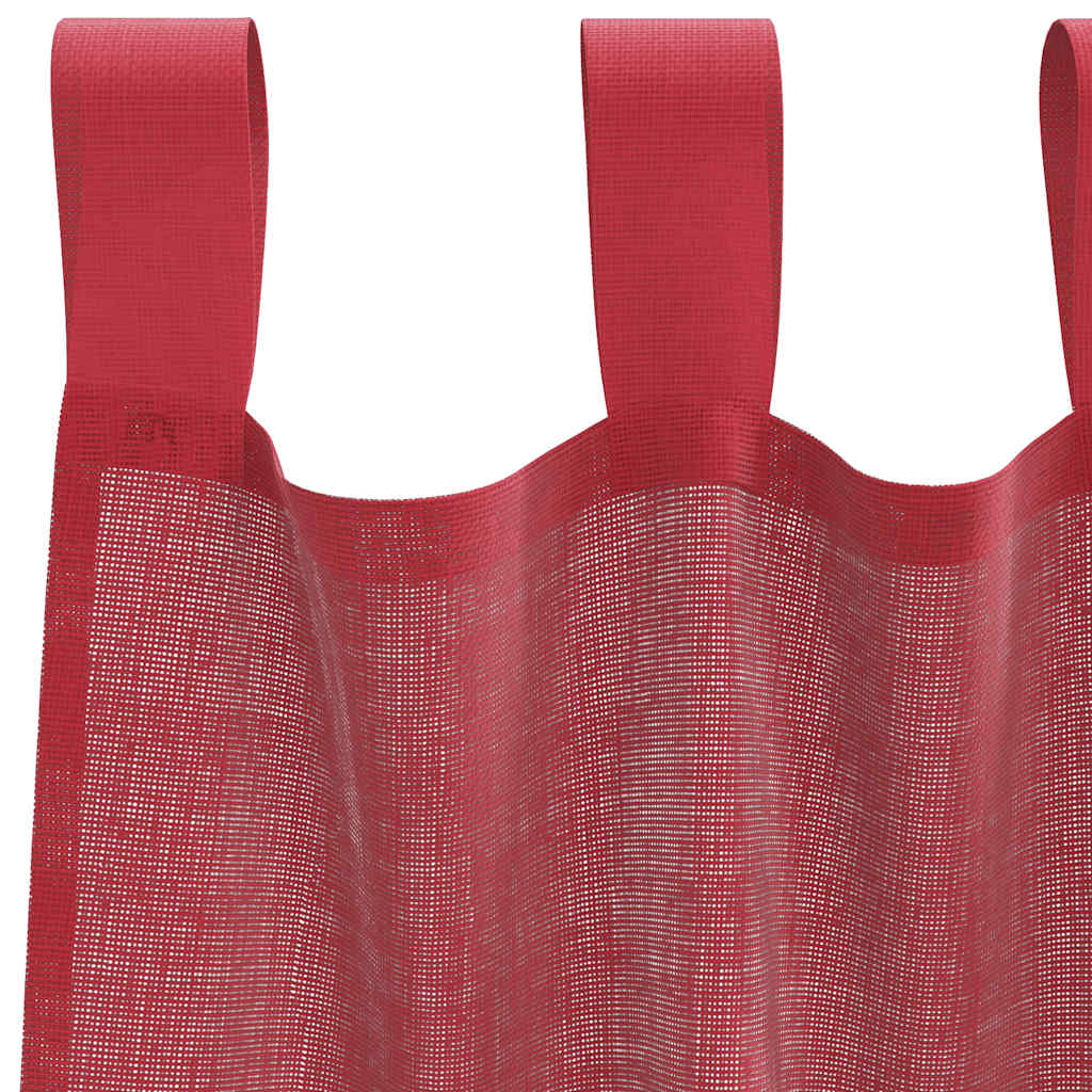 Tende in Voile con Tasche per Aste 2 pz Rosso Vino | homemem39