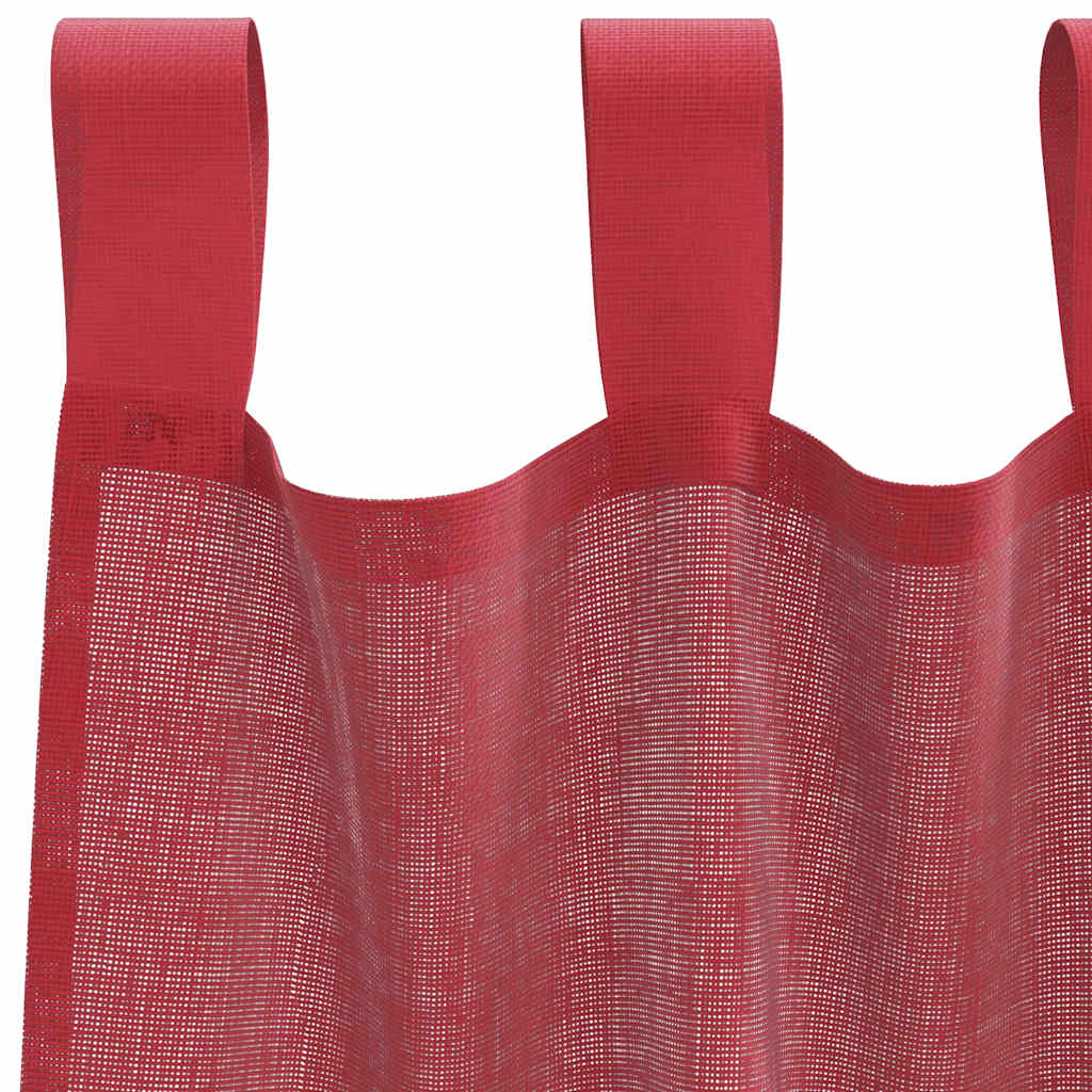 Tende in Voile con Tasche per Aste 2 pz Rosso Vino | homemem39