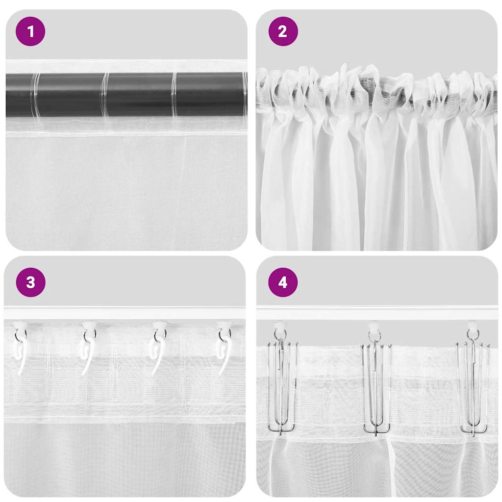 Tende in Voile con Tasche per Aste 2 pz Rosso Vino | homemem39