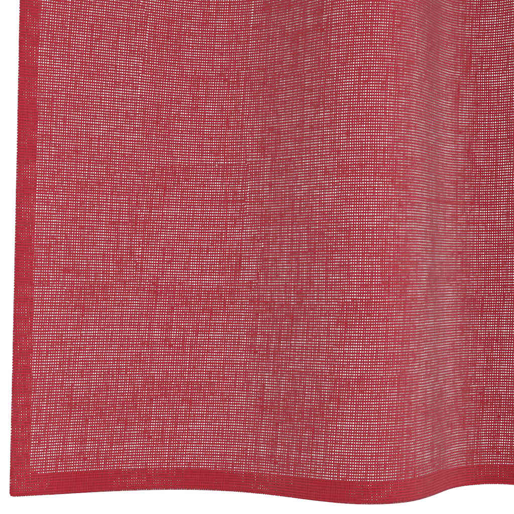 Tende in Voile con Tasche per Aste 2 pz Rosso Vino