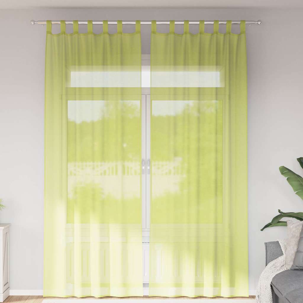 Tende in Voile con Linguetta 2 pz Verde Mela