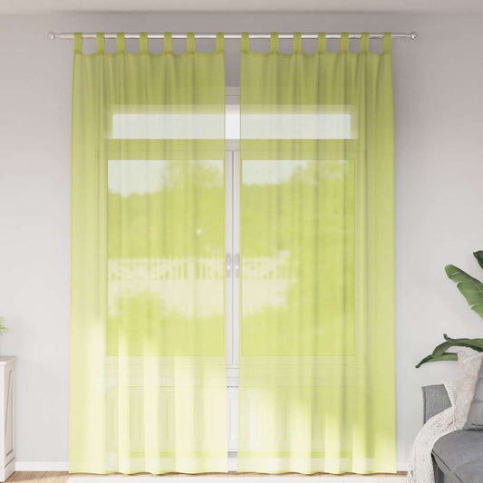 Tende in Voile con Linguetta 2 pz Verde Mela