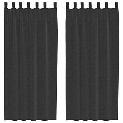 Tende in Voile con Linguetta 2 pz Nero