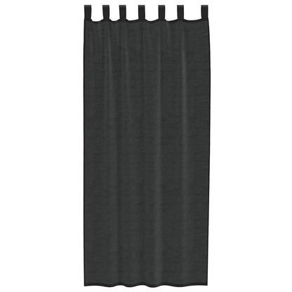 Tende in Voile con Linguetta 2 pz Nero