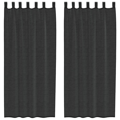 Tende in Voile con Linguetta 2 pz Nero | homemem39