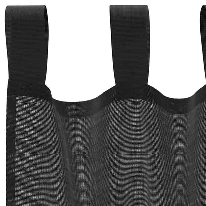 Tende in Voile con Linguetta 2 pz Nero | homemem39