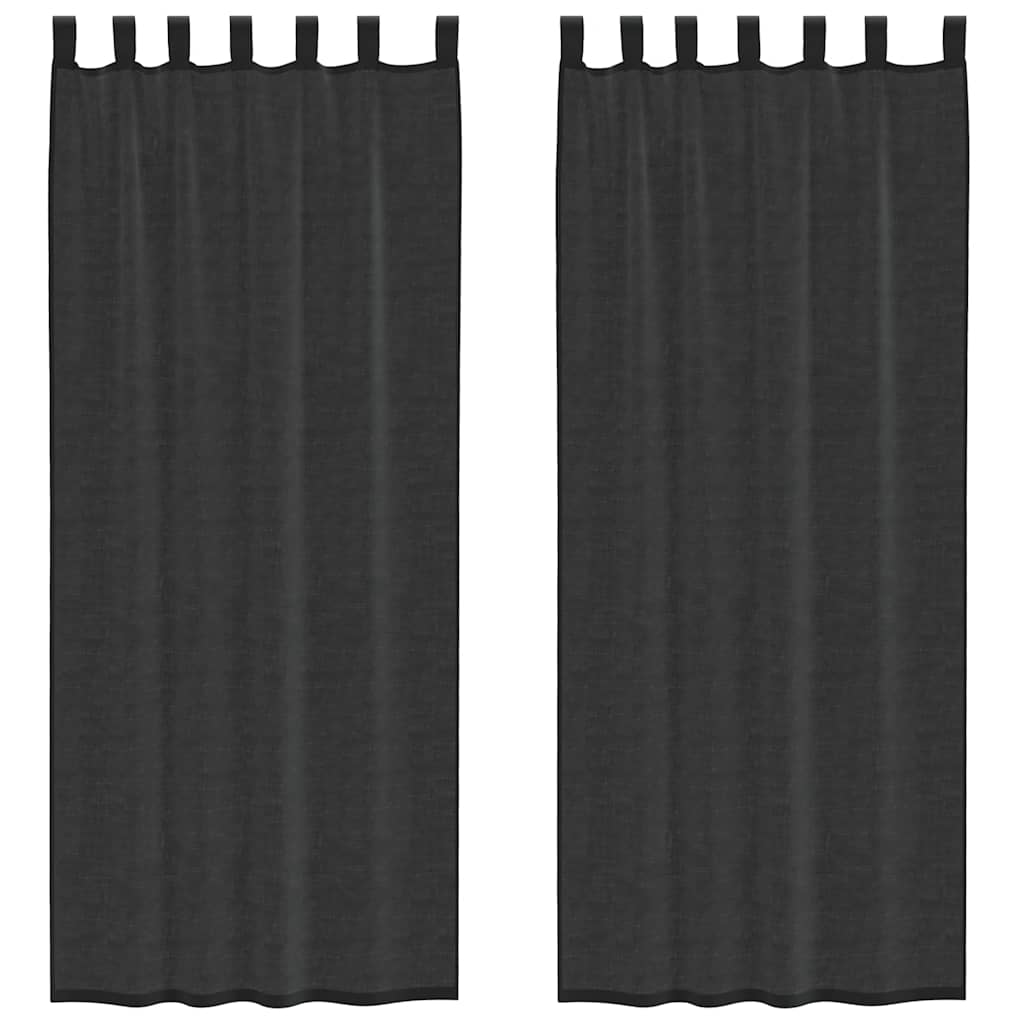 Tende in Voile con Linguetta 2 pz Nero | homemem39