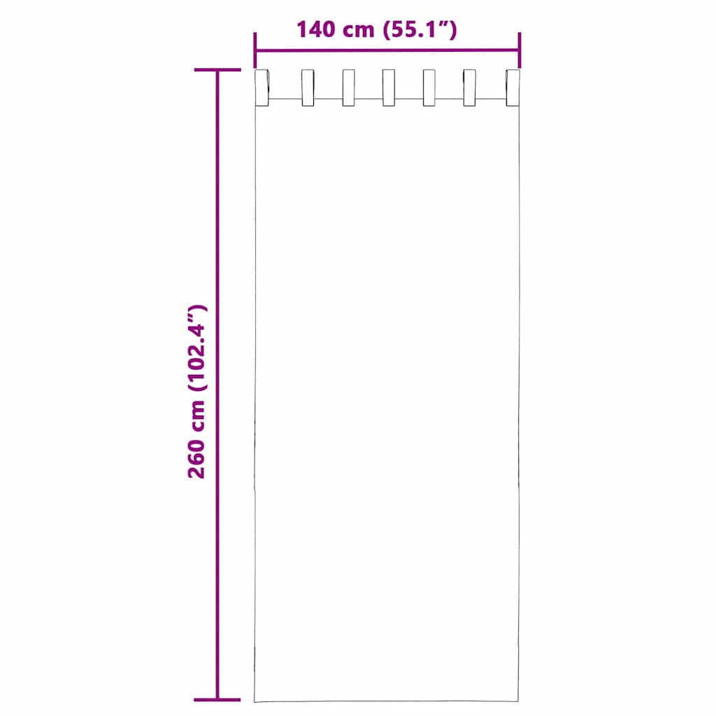 Tende in Voile con Linguetta 2 pz Nero | homemem39