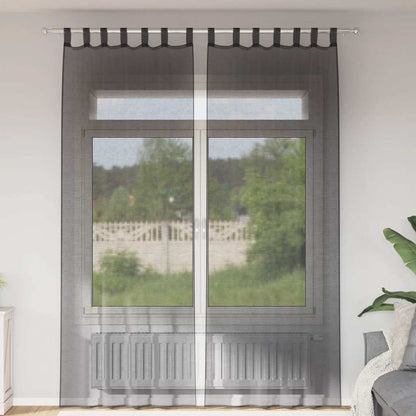 Tende in Voile con Linguetta 2 pz Nero | homemem39