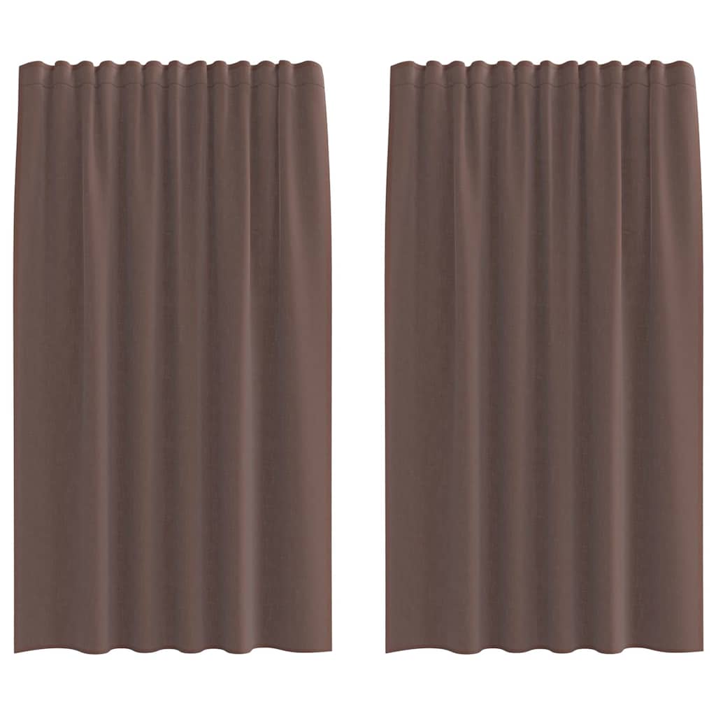 Tende in Voile con Linguetta 2 pz Marrone