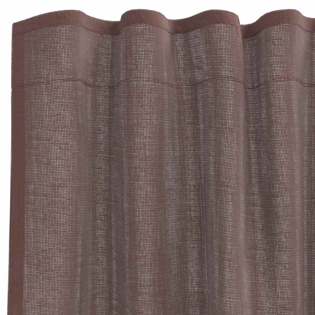 Tende in Voile con Linguetta 2 pz Marrone