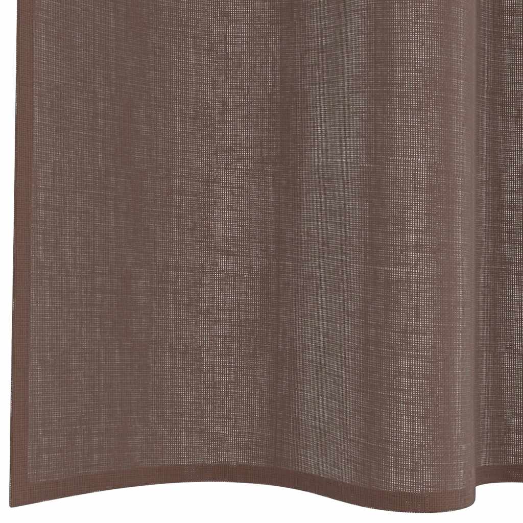 Tende in Voile con Linguetta 2 pz Marrone