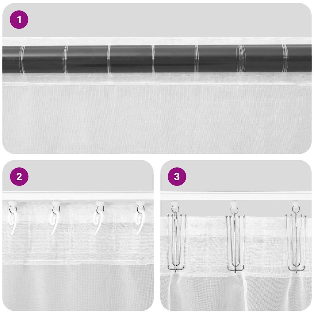 Tende in Voile con Linguetta 2 pz Marrone