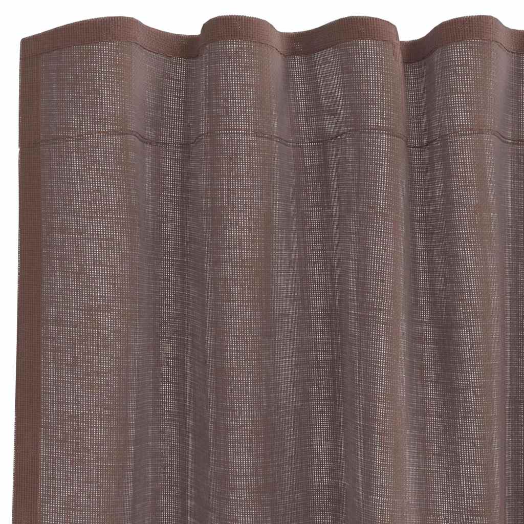 Tende in Voile con Linguetta 2 pz Marrone