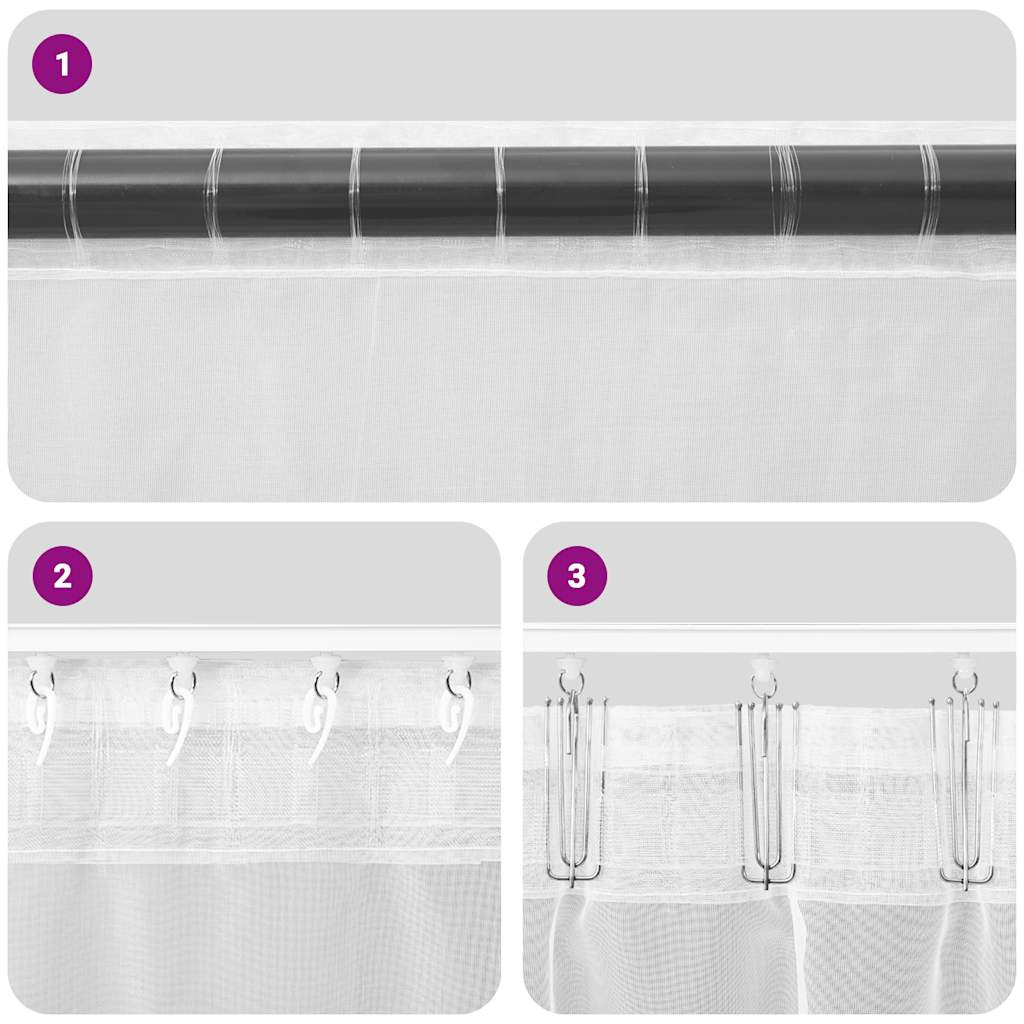 Tende in Voile con Linguetta 2 pz Marrone