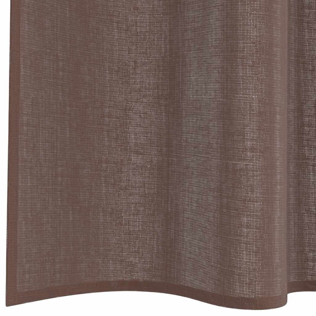 Tende in Voile con Linguetta 2 pz Marrone | homemem39