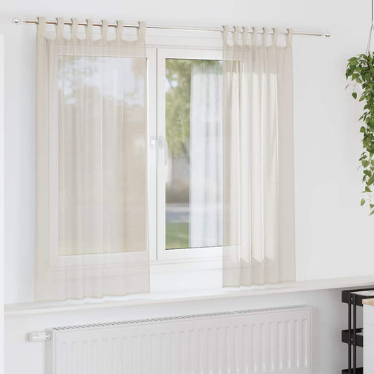 Tende in Voile con Linguetta 2 pz Crema