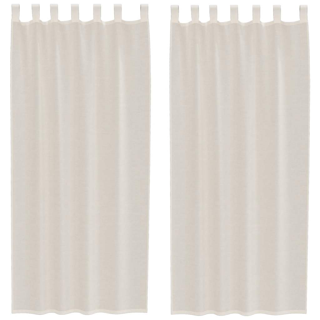 Tende in Voile con Linguetta 2 pz Crema | homemem39