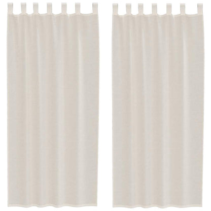 Tende in Voile con Linguetta 2 pz Crema | homemem39
