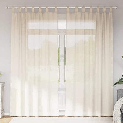 Tende in Voile con Linguetta 2 pz Crema | homemem39