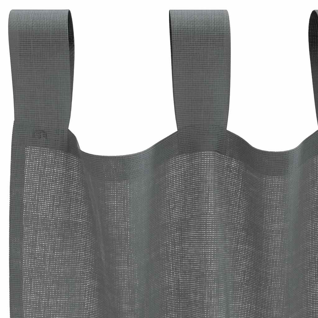 Tende in Voile con Passanti 2 pz Grigio Scuro 140x225 cm | homemem39